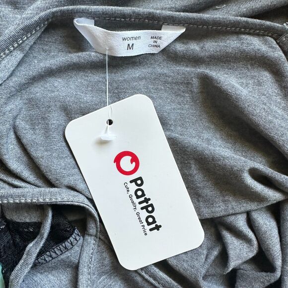 PatPat Gray Chemise Sleepwear Full Slips Lace Nightgown Lingerie Med - Picture 4 of 4